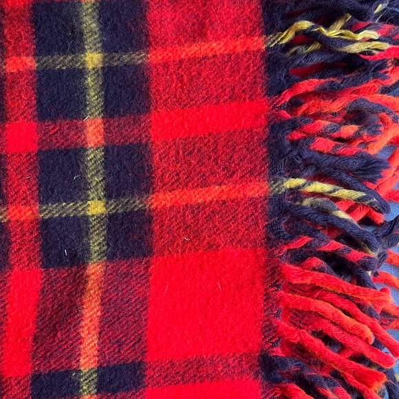 Faribo Woolen Mill Co vintage Red and Black Plaid blanket - Picture 3 of 5